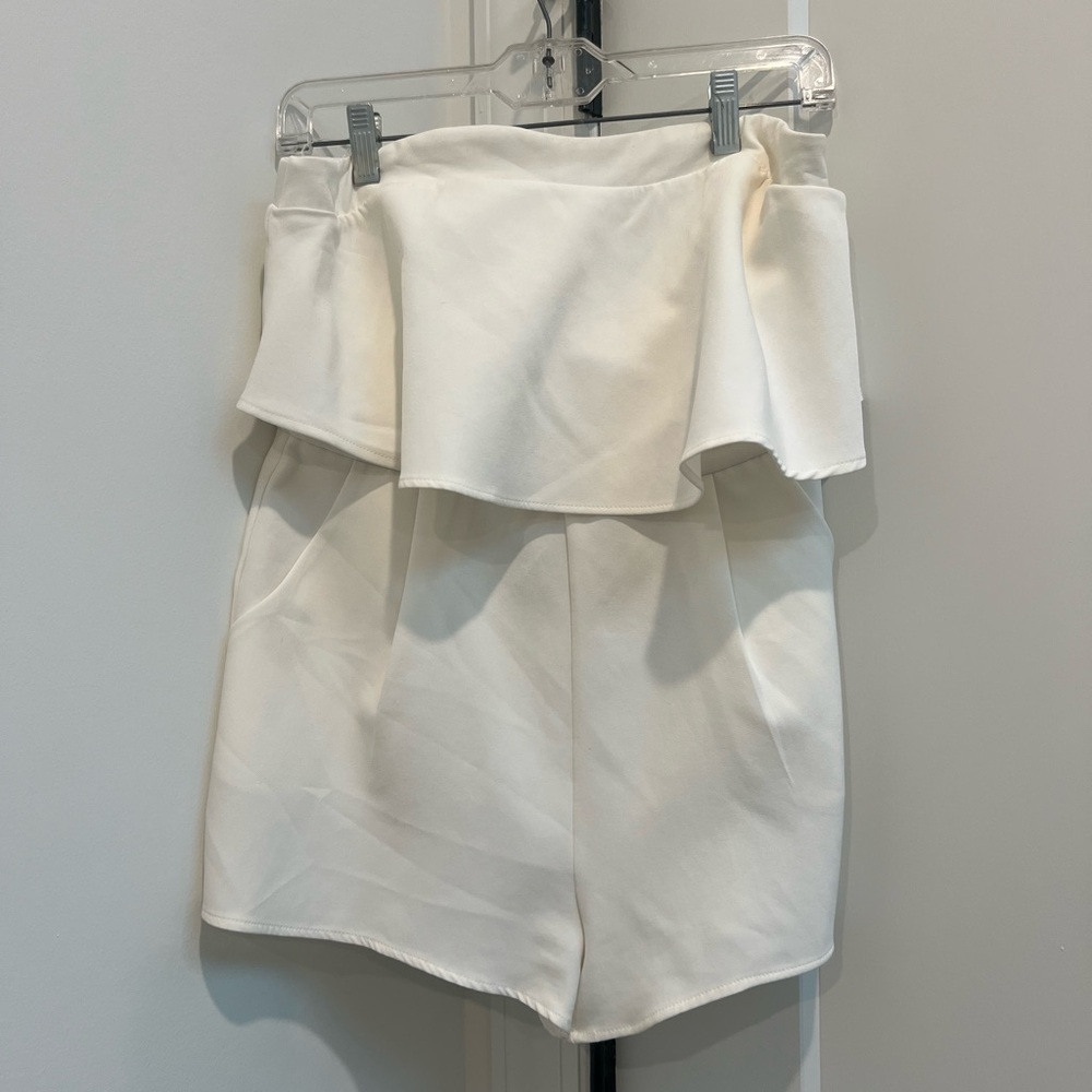Haute - White Strapless Romper (M)